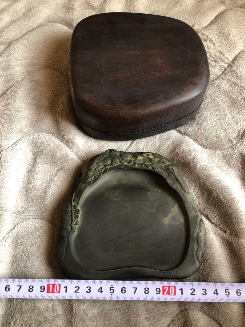 硯　すずり 端溪硯 花鳥文 水岩 文房四寶 書道用品 端渓硯