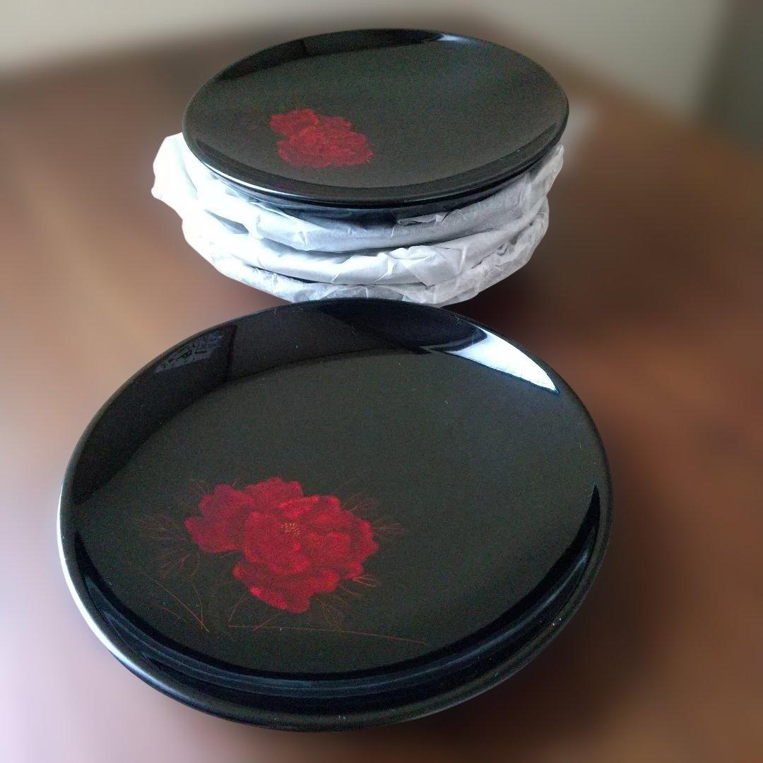 漆器 銘々皿 五客 桐箱入り