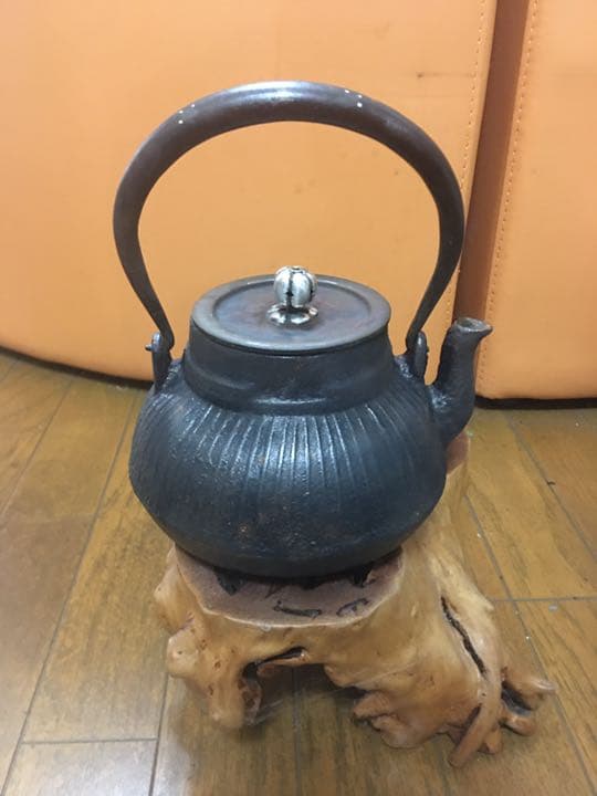 鉄瓶 茶道具 銀象嵌 銀摘