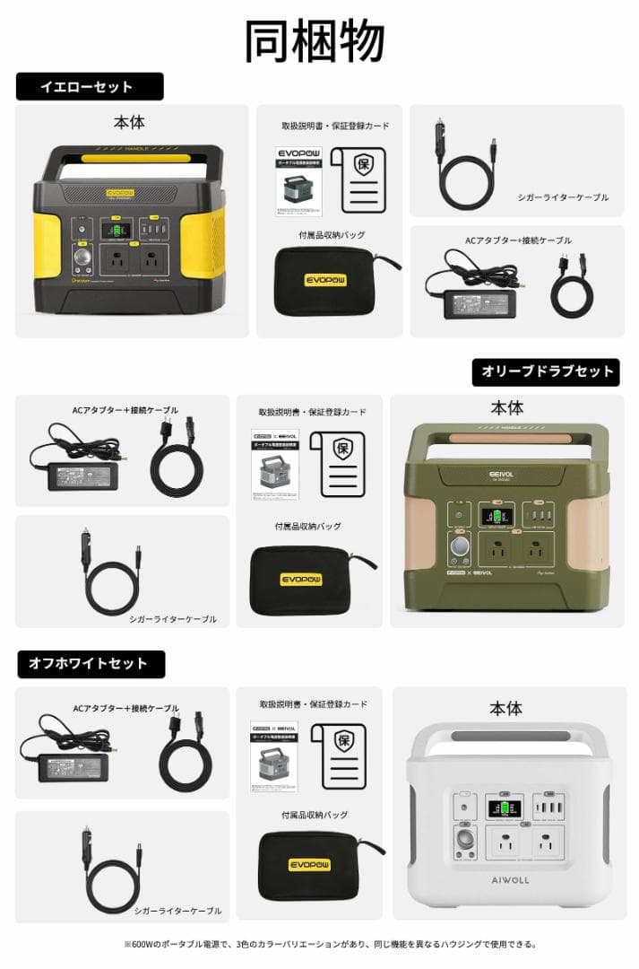 EVOPOW E600 ポータブル電源 515Wh
