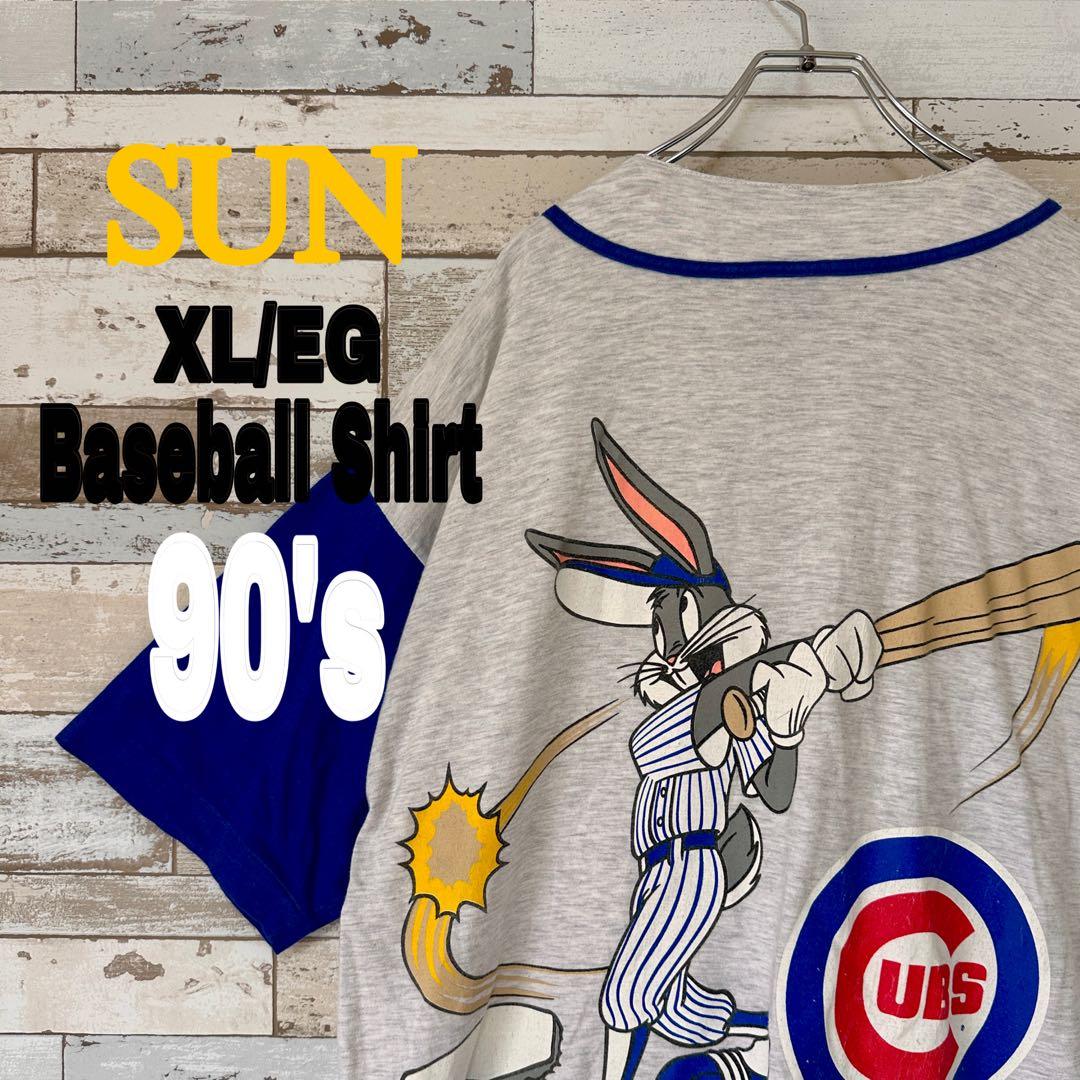 【激レア】シカゴ カブス ベースボールシャツ 90s古着　ルーニー・テューンズ
