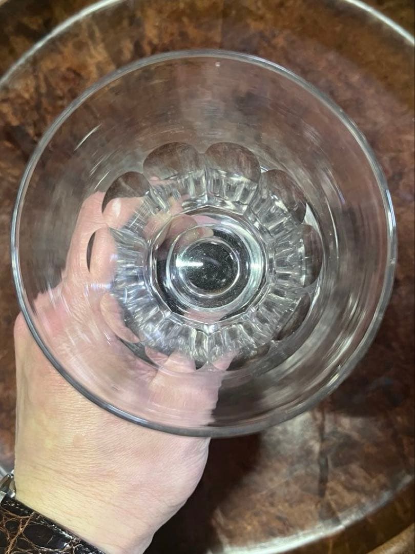 剣先グラス　剣先コップ　カットグラス　型吹き　あられコップ　和ガラス　リキュール