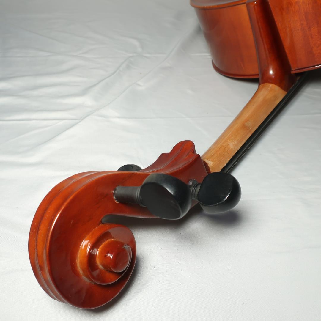 チェロ ケース付 4/4サイズ 全長約125cm トップ単板 ひび割れあり