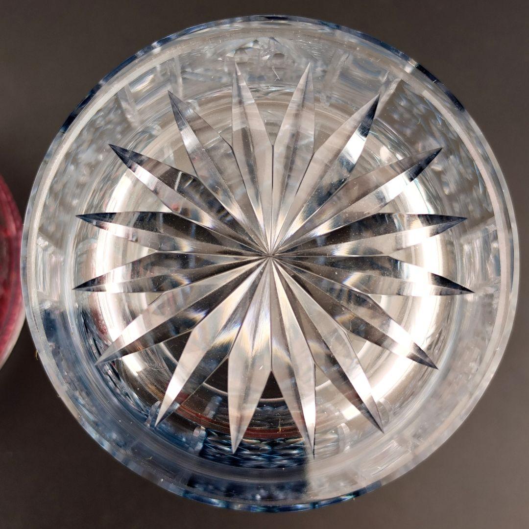 【極希少】復刻薩摩切子 第一人者 阪本光男 作 ペアロックグラス 刻印あり