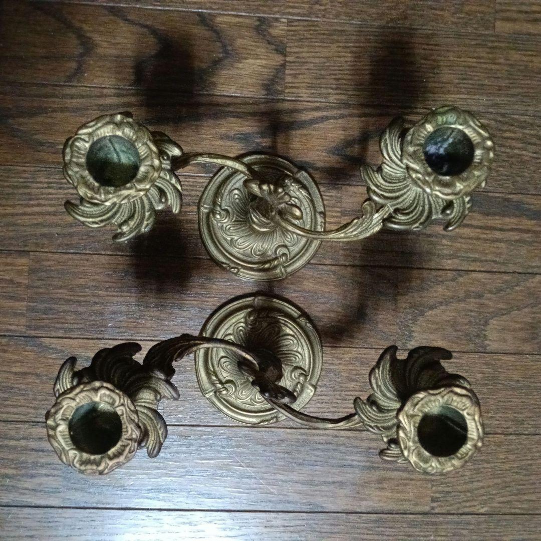 昔のキャンドルスタンド２　真鍮製　２個セット