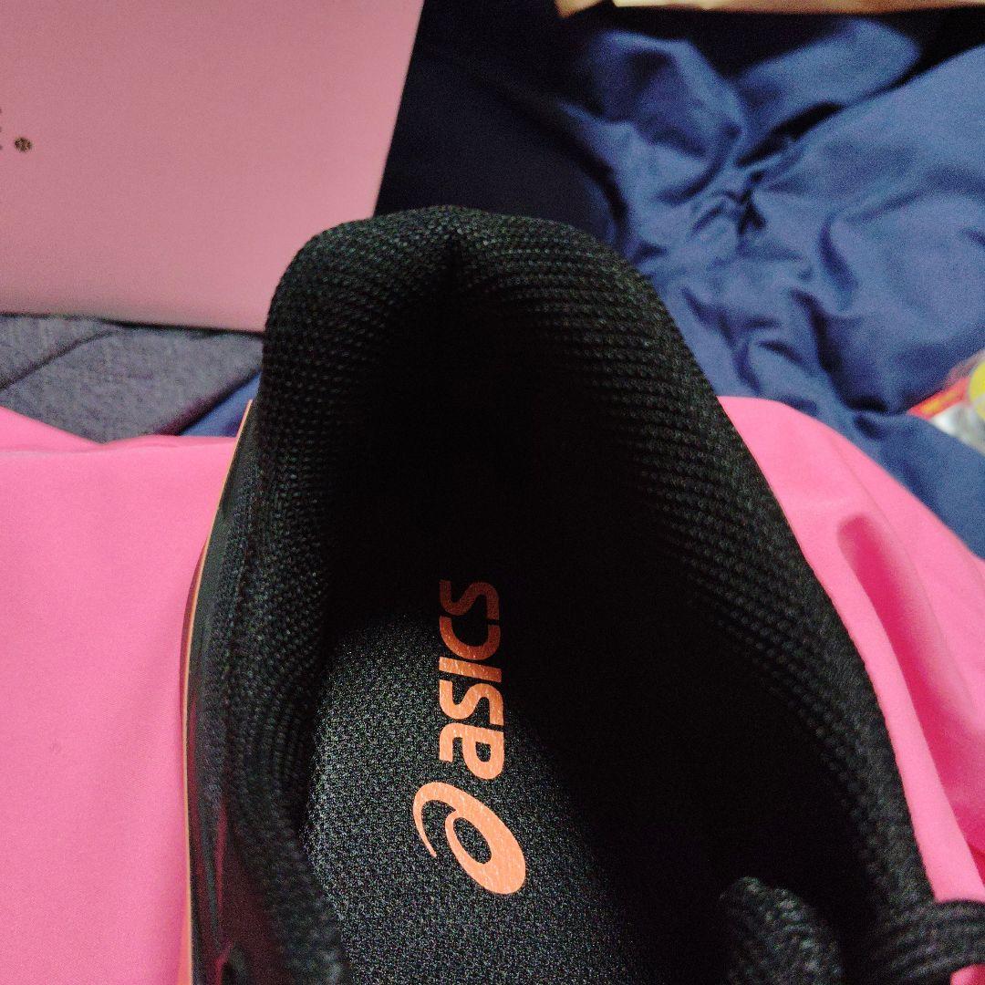 着用1回ASICS ゲルレゾリューションX25.5 2E ブラック/オレンジ