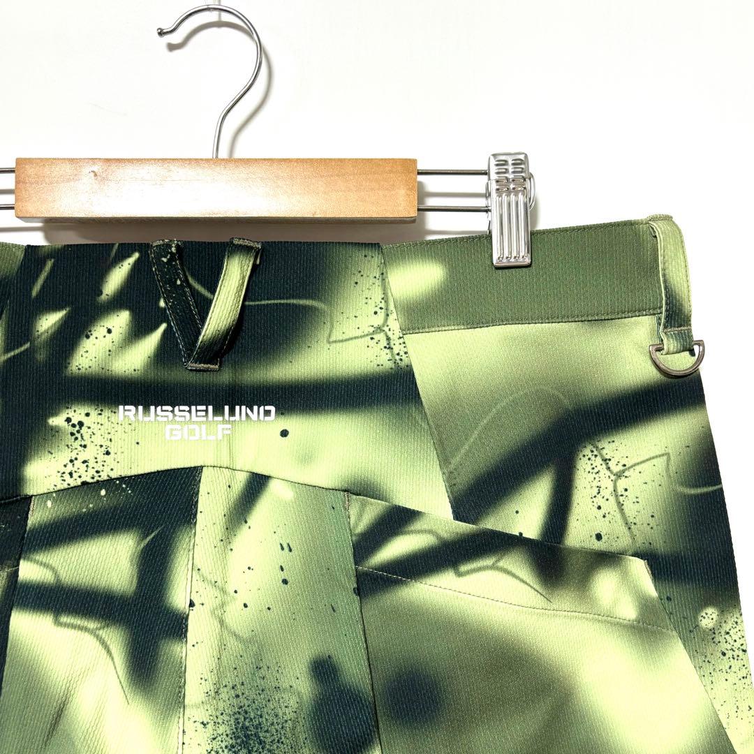 新品 ラッセルノ ゴルフ ロゴ ストレッチ ショーツ スプレー カーキ L 5
