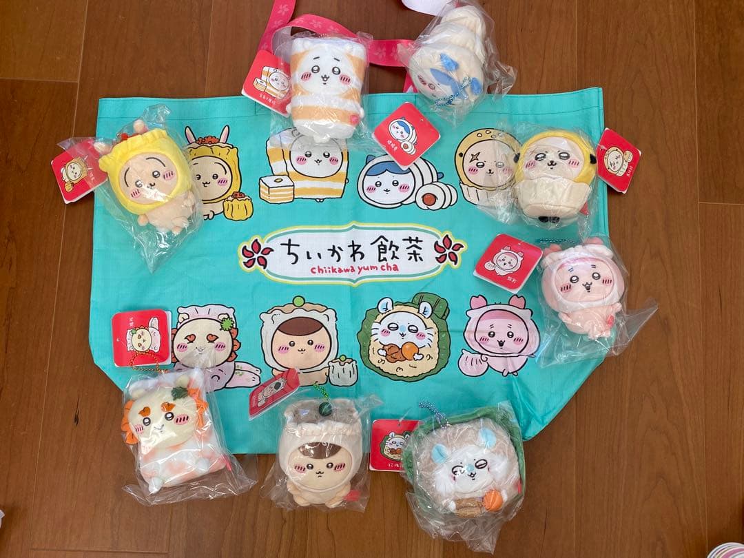 【香港限定】ちいかわ 飲茶シリーズ マスコット全8種セット｜エコバッグおまけ付き