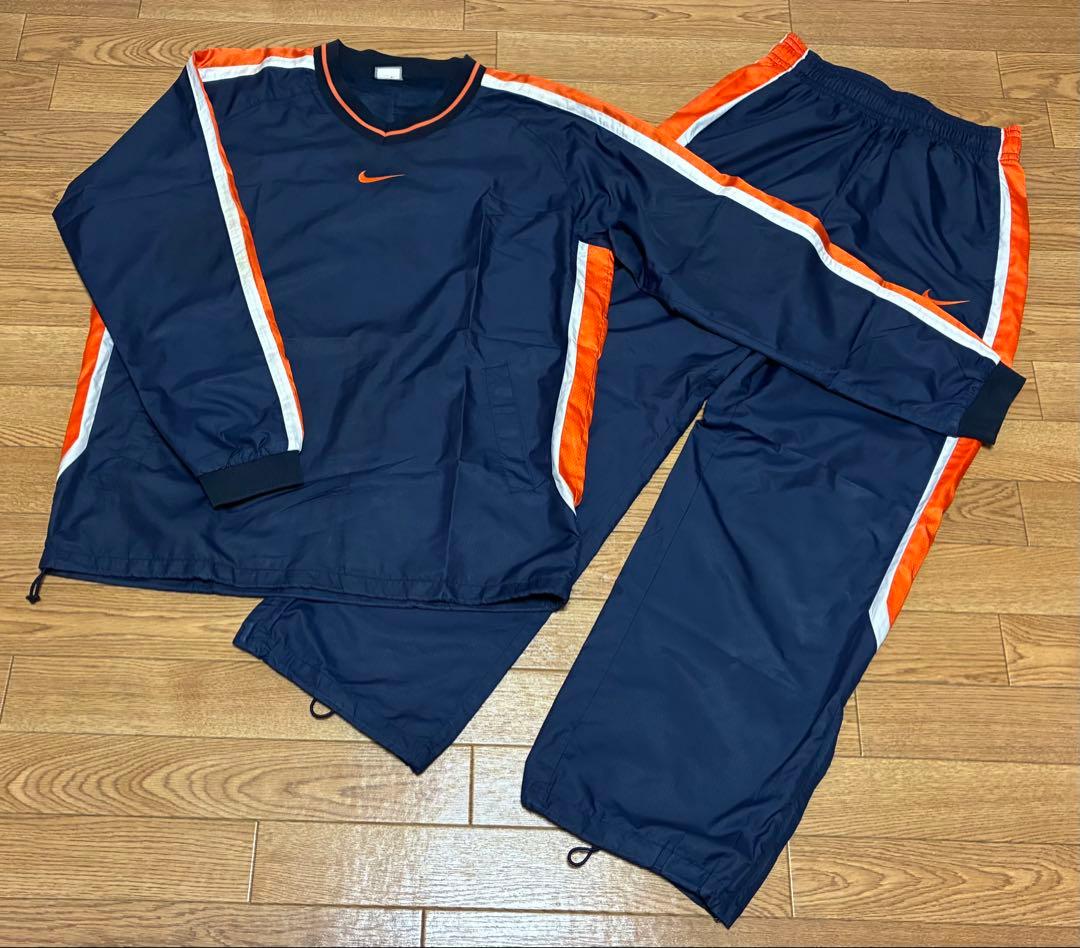 00s ビンテージ　NIKE ナイキ　Vネック　プルオーバー　ピステ　上下