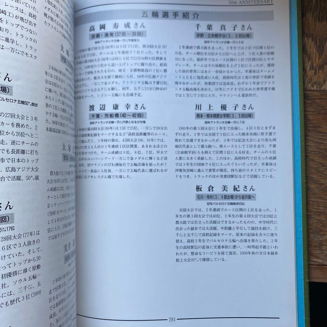 高校駅伝　全国高等学校駅伝競走大会　50年史　2000年5月発行