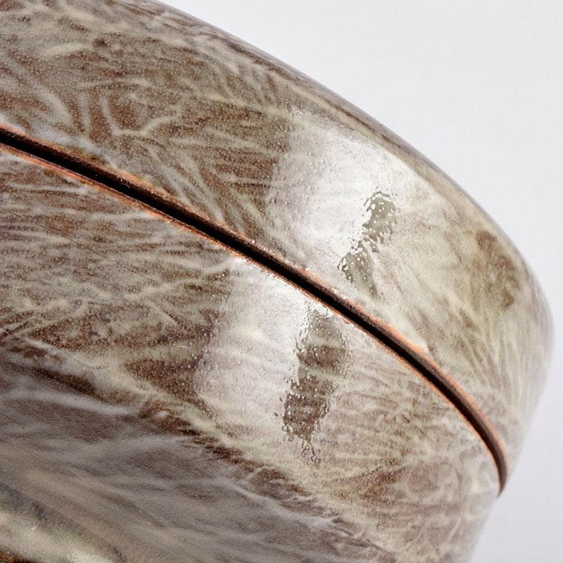 茶道具　臥牛窯　十三代　横石臥牛作　白鷺文　香合　共箱　Z　8496