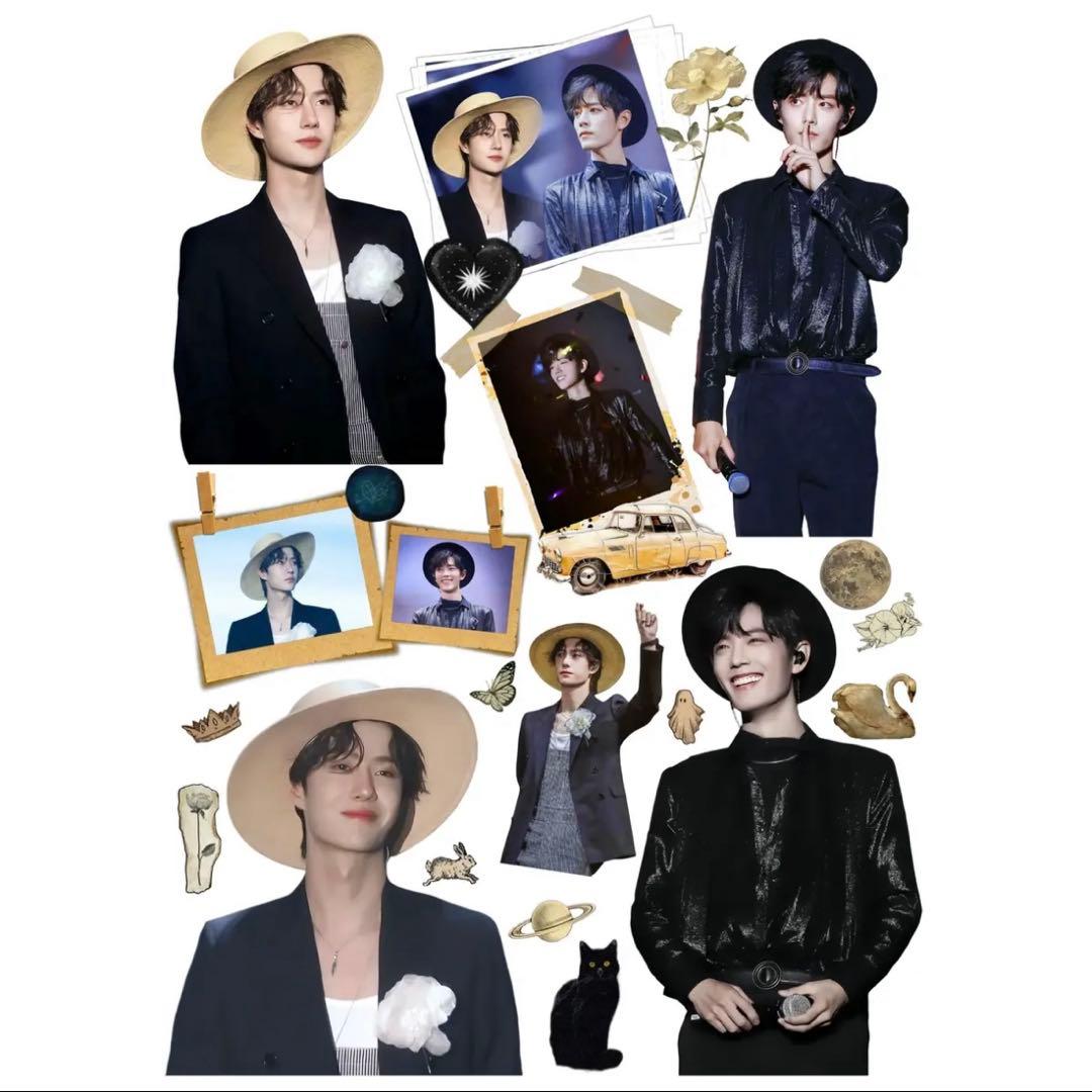 19×25cm 王一博 肖戦 デザイン　転写耐油防水ステッカー　11枚