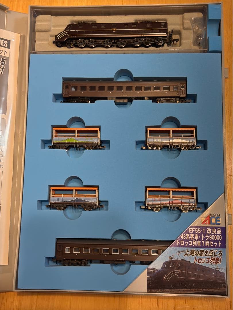 マイクロエース EF55-1 改良品 43系客車 トラ90000トロッコ列車