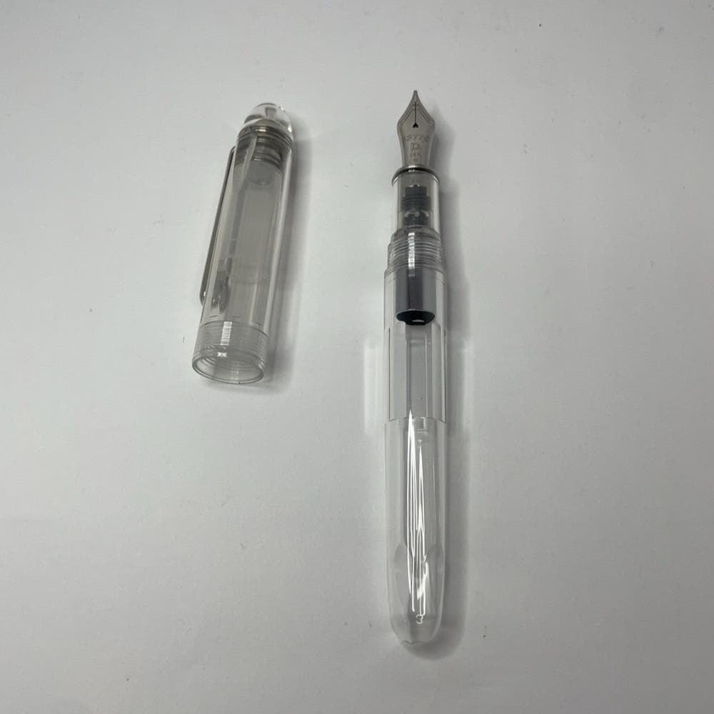 【美品】プラチナ万年筆 PNB-18000 #4-4 レイククリスタル太字（B）