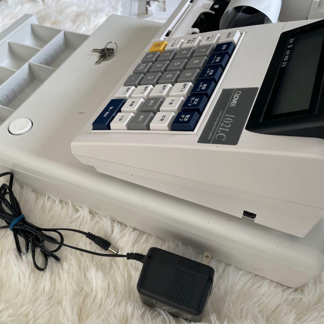 CLOVER 102LC レジスター 本体と新品ロール紙８本セット