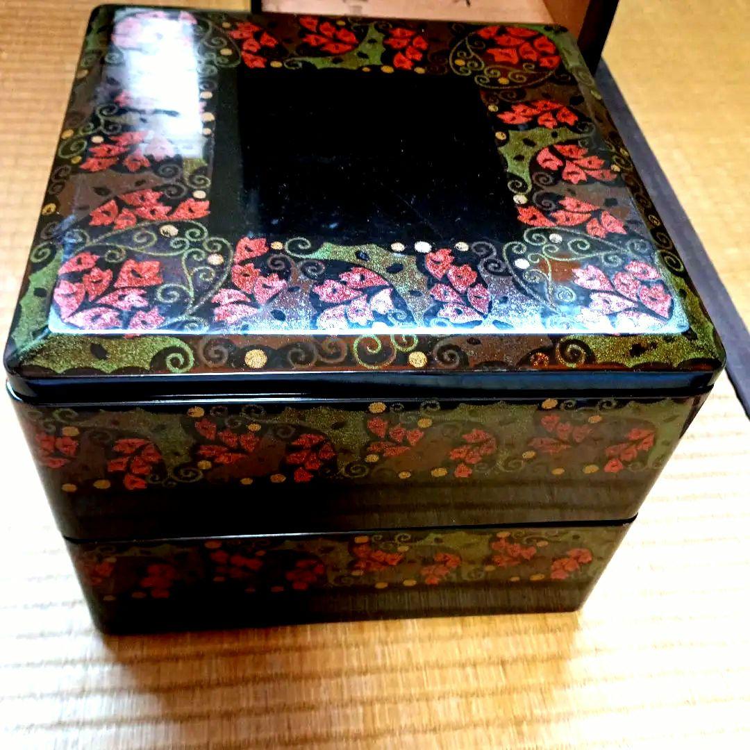 おかもち付き 金箔使用 高級重箱 年代物 5段 富山漆器 木製 お正月 お節料理