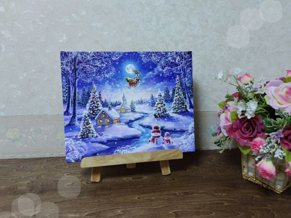 R*U様 【夜空を見上げて】アクリル画 F3 風景画 絵画