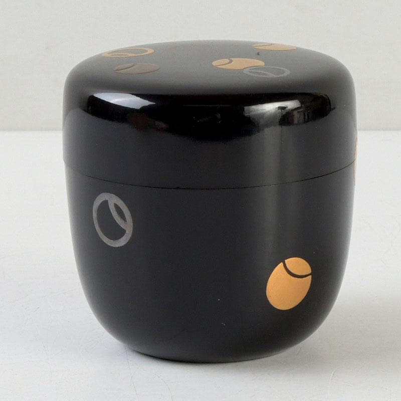 茶道具　塗師　幸悦作　つぼつぼ蒔絵　中棗　共箱　V　9389