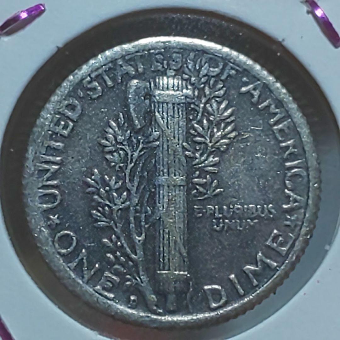 「1916年-D」 マーキュリー銀貨【激レア】【美品】