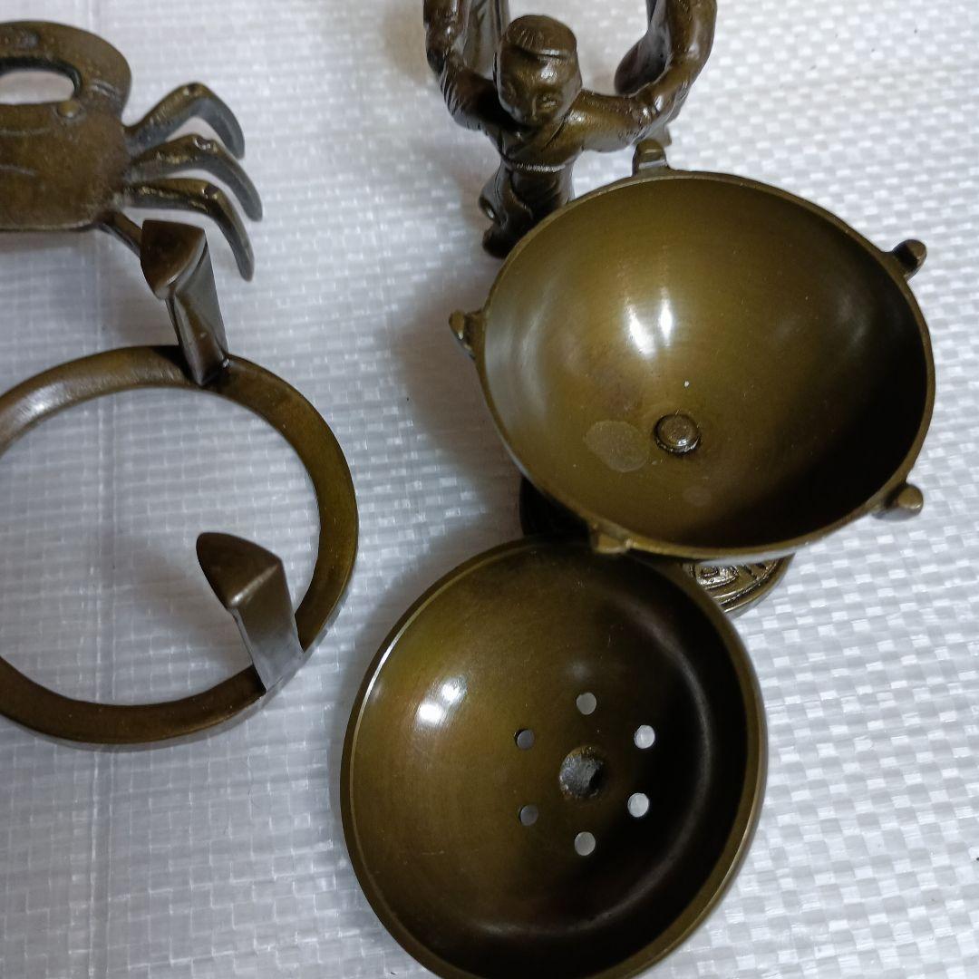 茶道具　七種の蓋置　昇雲造　銅製　木箱入り