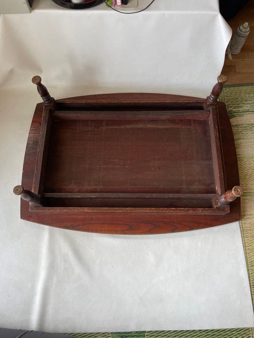 昭和の食卓 天然木 ちゃぶ台 長方形型 折りたたみ式 座卓 書斎 作業用テーブル