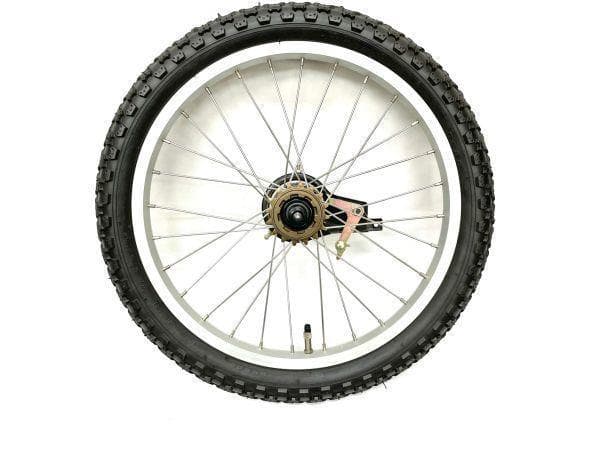 16インチ 幼児自転車用ホイル 前後セット シルバー タイヤ・フリー・ブレーキ付
