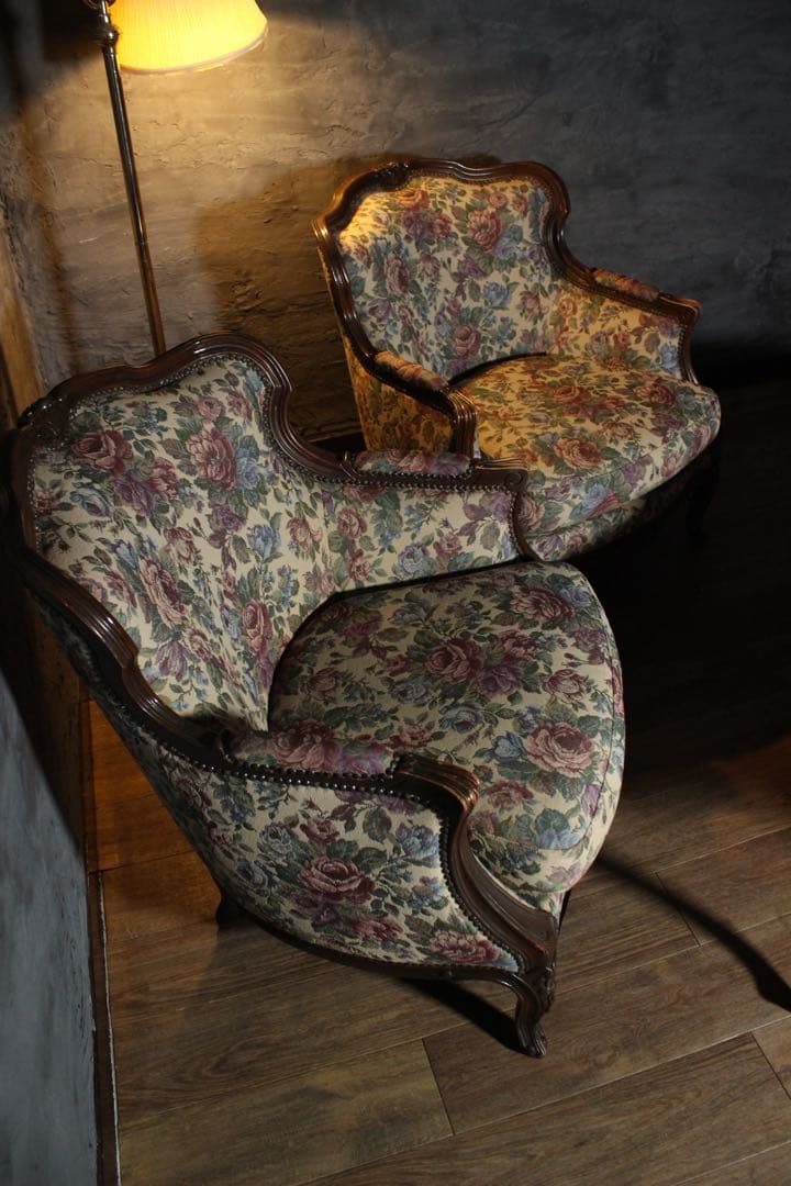 首都圏送無料〜80年代アンティーク　ソファ　テーブルセット　エスハウスインテリア