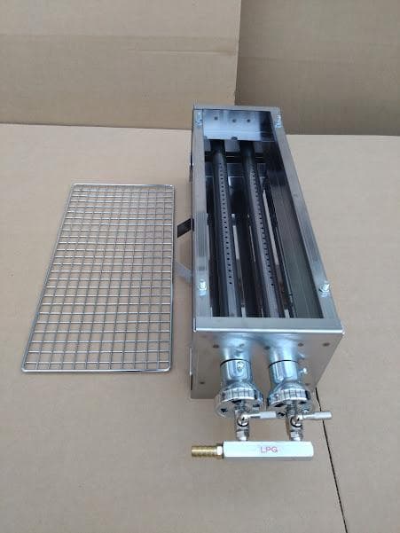 5日以内に発送します ★ 未使用品 ガス焼鳥機 焼き網付き 送料無料 海鮮魚介類