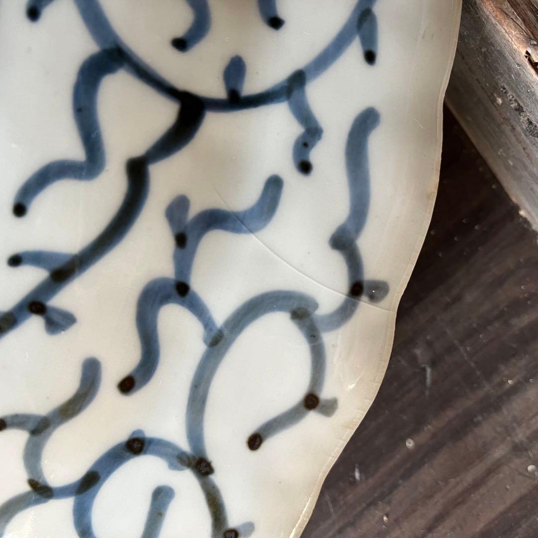 古伊万里　大皿　印判　染付　松竹梅　42cm