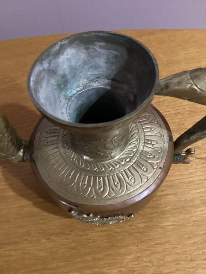 ビィンテージ　水差し　ティーポット　銅　真鍮