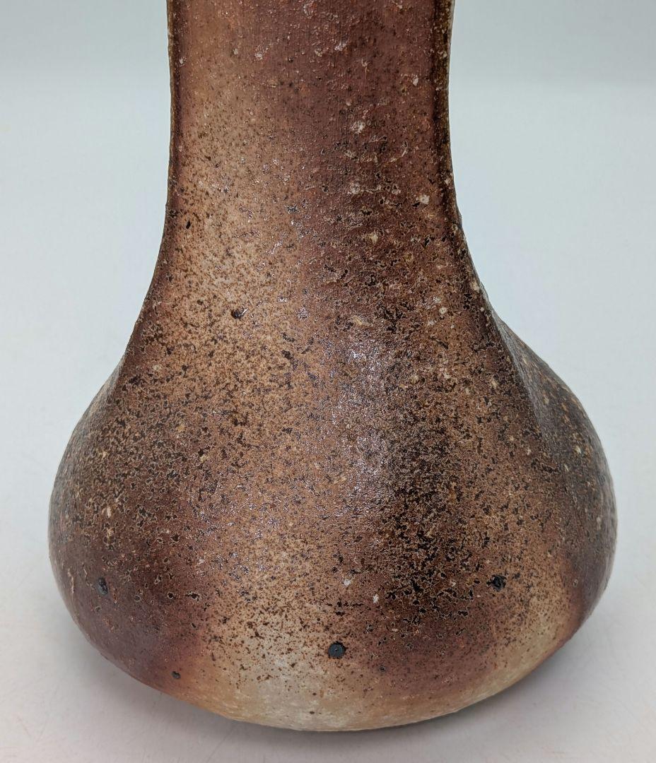 井出克幸 焼〆瓶 共箱共布栞 花瓶 花入 花器 フラワーベース 置物 花生 茶陶