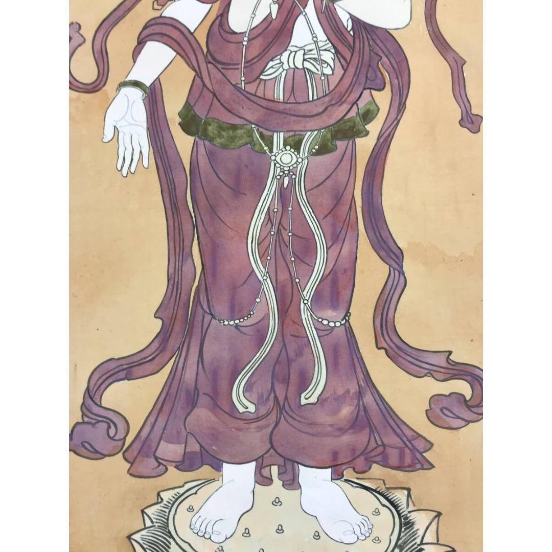 真作/作者不詳/南無大慈大悲観世音菩薩/仏掛軸/掛軸/名家伝来/AK-772