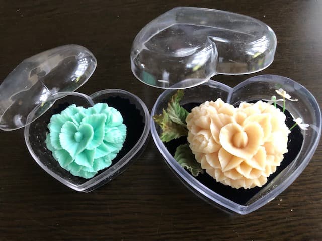 ソープカービング作品用ハート型ケース（大30個 小60個） 計90個