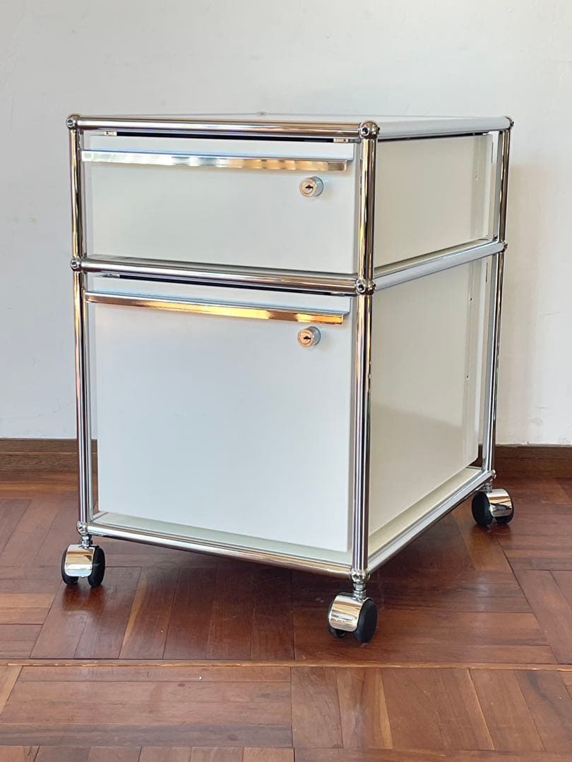 USM ハラー システム 2段 ロールボーイ ピュアホワイト デスク ワゴン 2