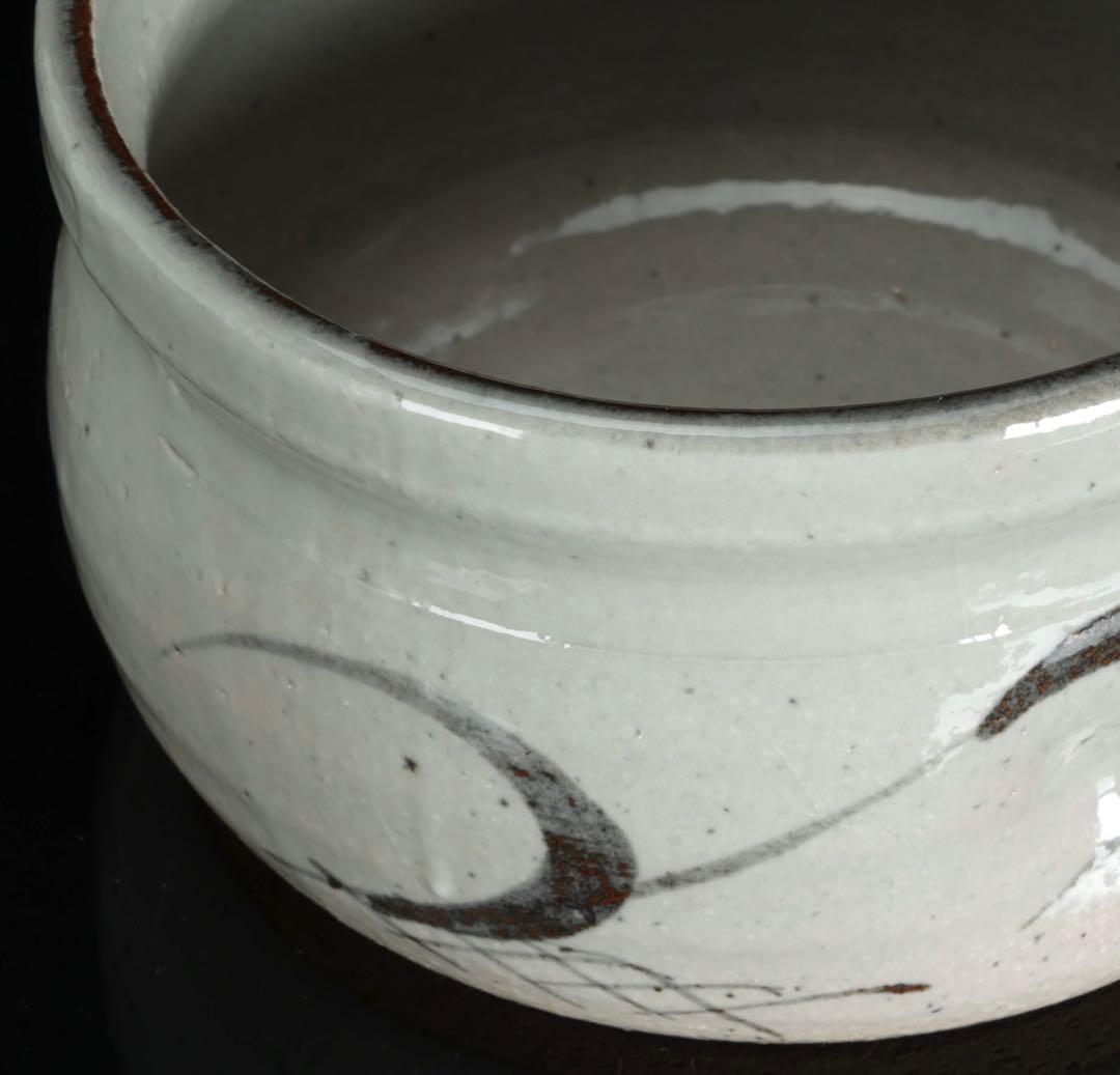 絵唐津 利右衛門銘 建水 在銘 共箱付 茶道具 唐津焼 時代物 古美術 骨董品