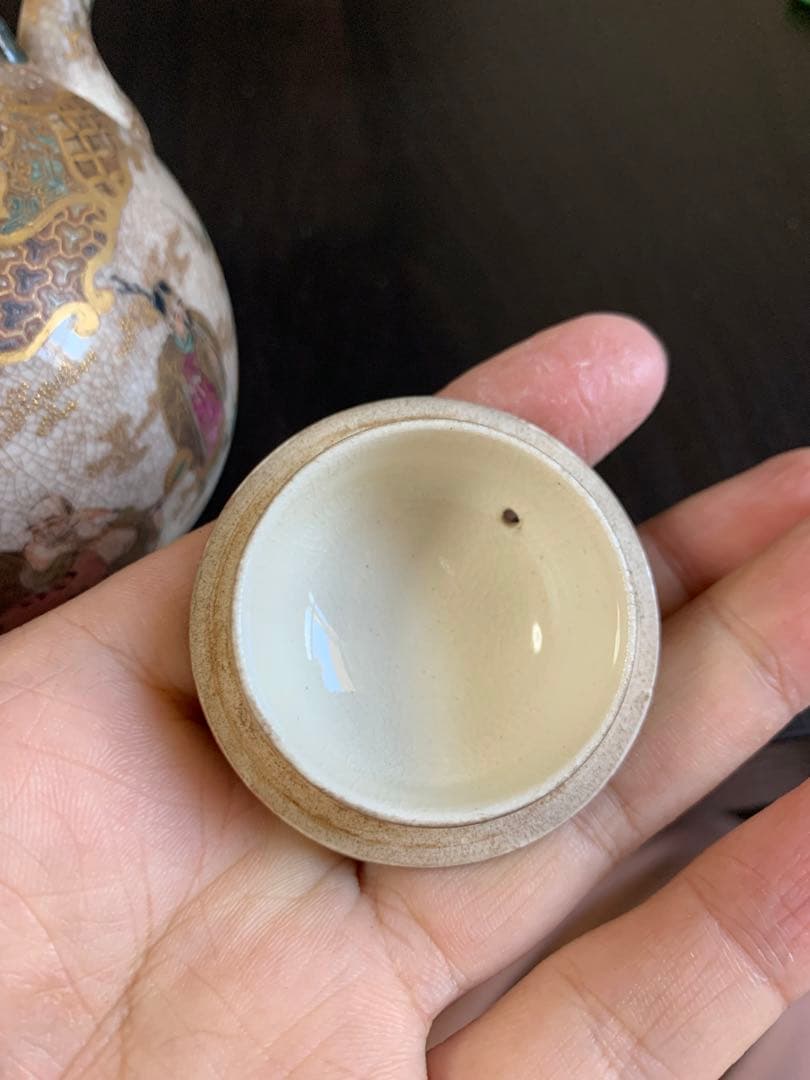 明治時代 薩摩焼 細密細工 古美術品 煎茶道具 急須 茶道具 七福神