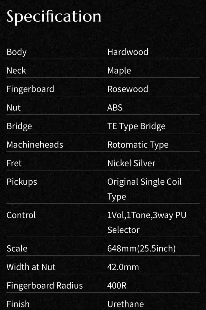 Bacchus BTC-1R Universe series エレキギター