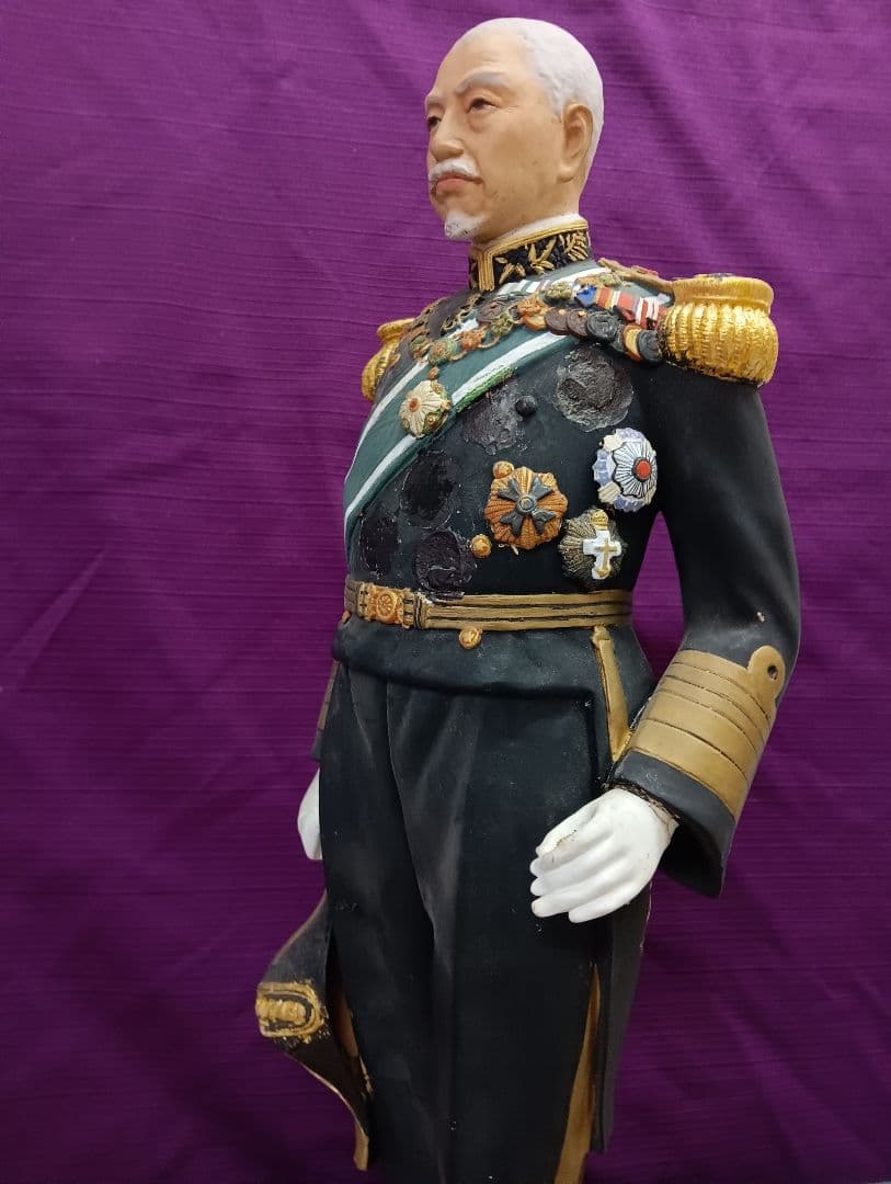 戦前稀少レア大日本帝国海軍東郷平八郎元帥大正〜昭和戦前頃４６センチ陶器人形当時物