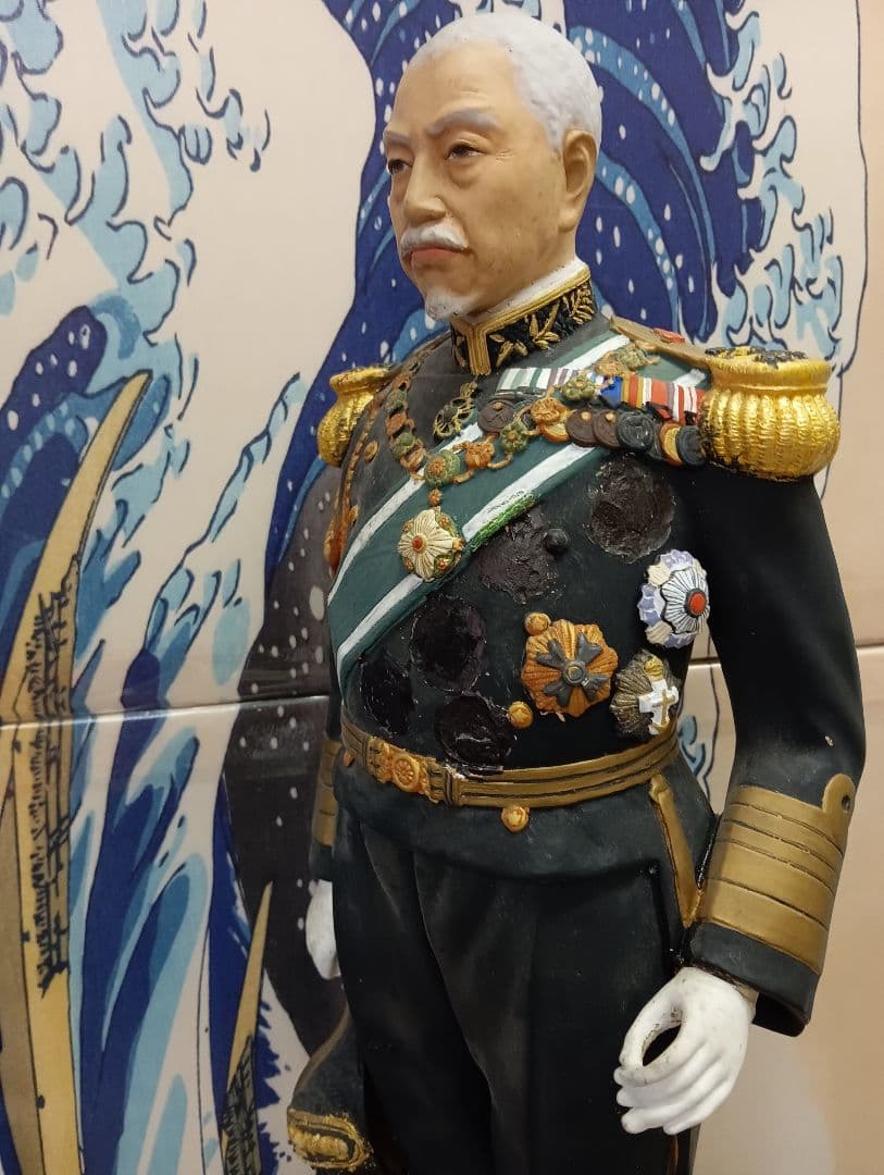 戦前稀少レア大日本帝国海軍東郷平八郎元帥大正〜昭和戦前頃４６センチ陶器人形当時物