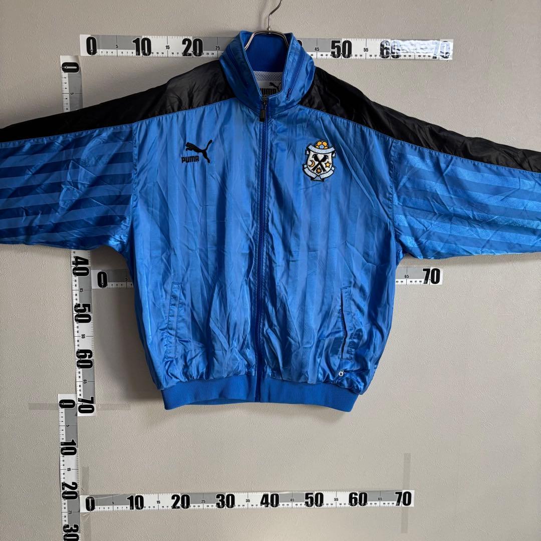 青黒 PUMA プーマ ヤマハ ジュビロ磐JUBILO ナイロンジャケット ML
