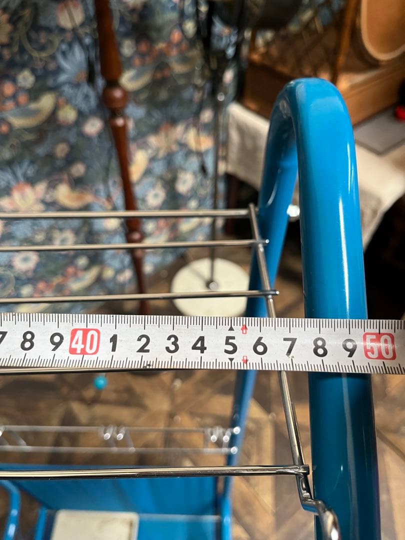 青 ハンガーラック レトロポップ インテリア アンティーク 当時物 昭和レトロ