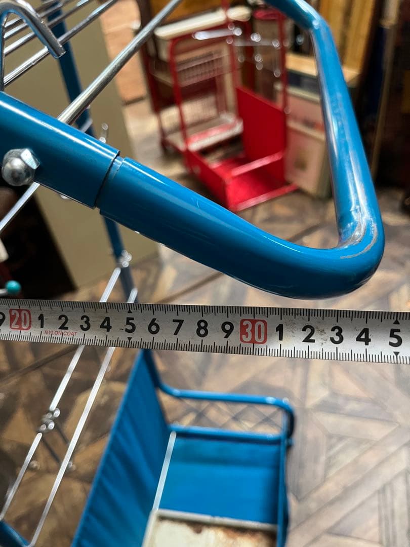 青 ハンガーラック レトロポップ インテリア アンティーク 当時物 昭和レトロ