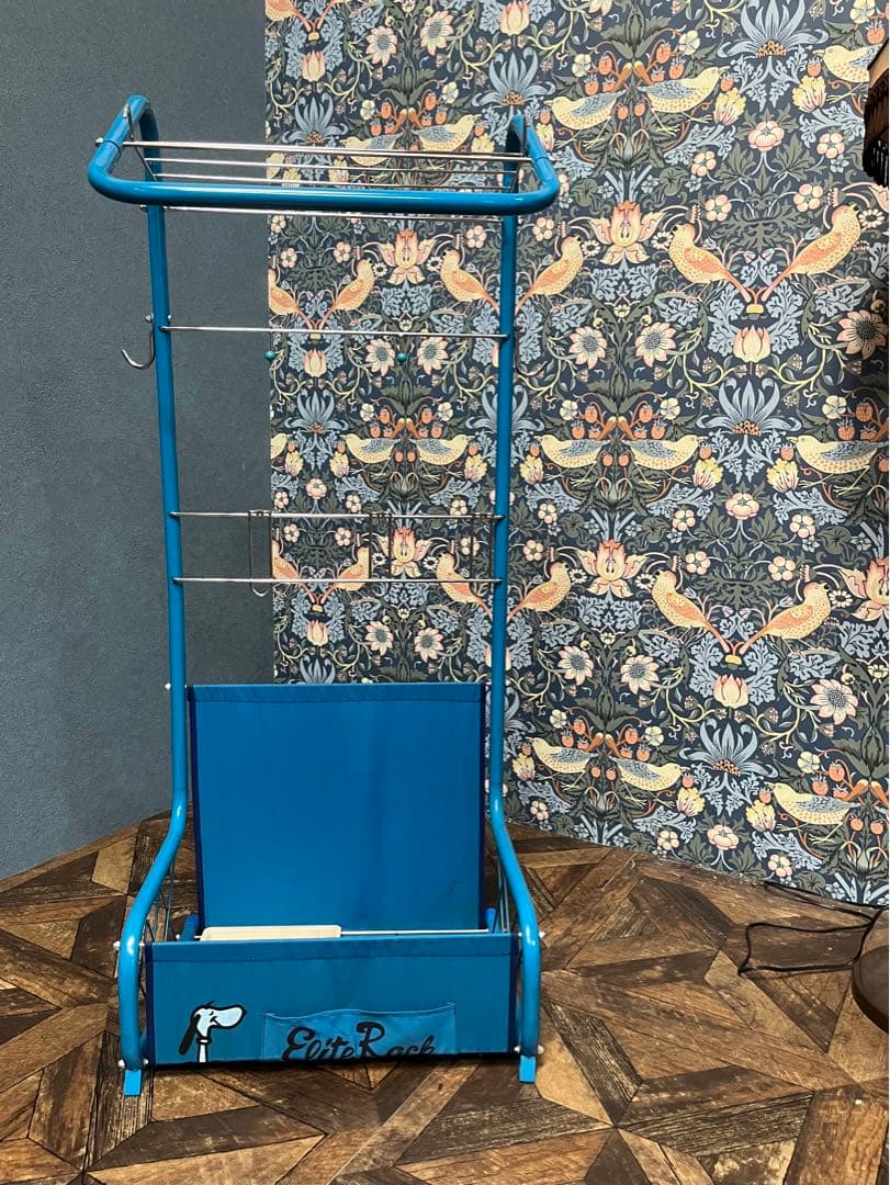 青 ハンガーラック レトロポップ インテリア アンティーク 当時物 昭和レトロ