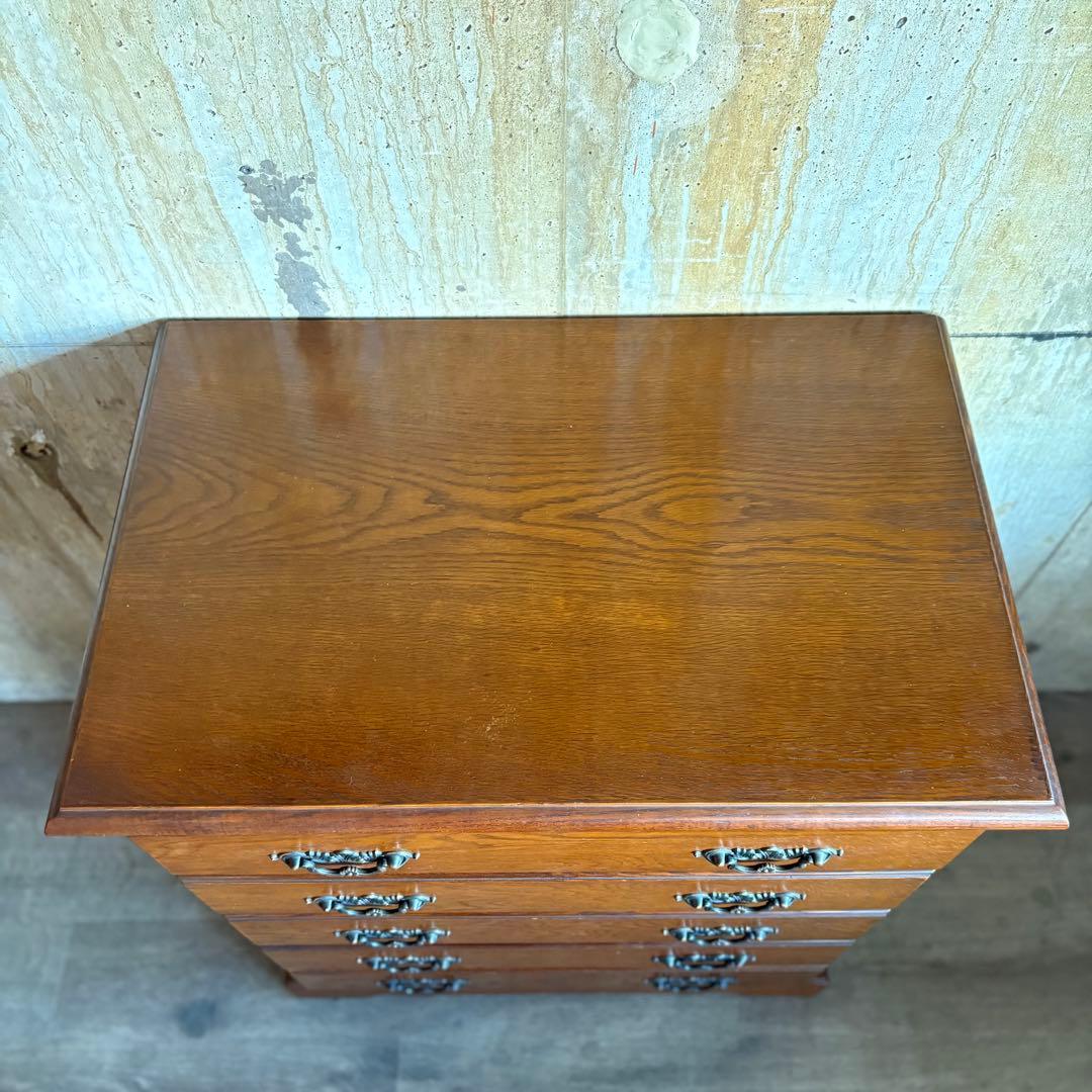 越後民芸家具　5段チェスト　民芸箪笥　クラシカル　②