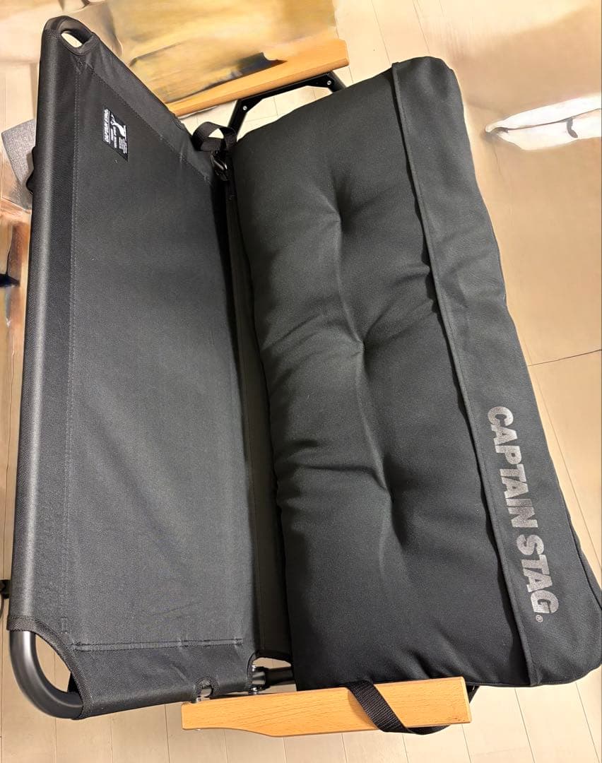 CAPTAIN STAG アウトドアベンチ　カバー&おまけ付き 黒