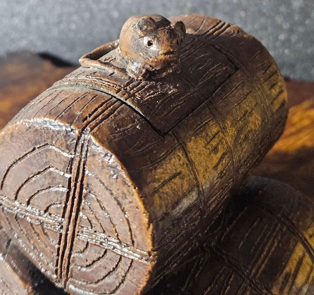 名作❗】備前焼古備前　細工物　 三俵ねずみ　ねずみ大黒　香炉 商売繁盛　子孫繁栄