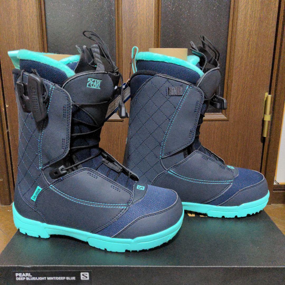 新品Salomon Pearl スノーボードブーツ 深青/ミント