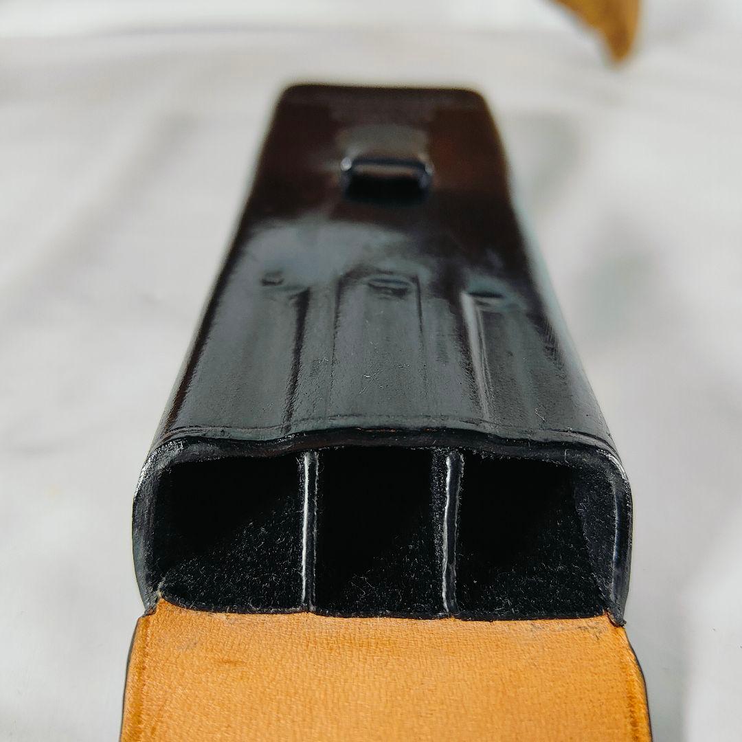 【GANZO／マエストロ2】高級3本差しペンケース　極艶ブラックイタリアンレザー