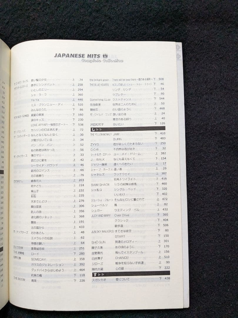 ジャパニーズヒット大全集　荒井由実　杏里　大滝詠一　ZARD　山下達郎　楽譜