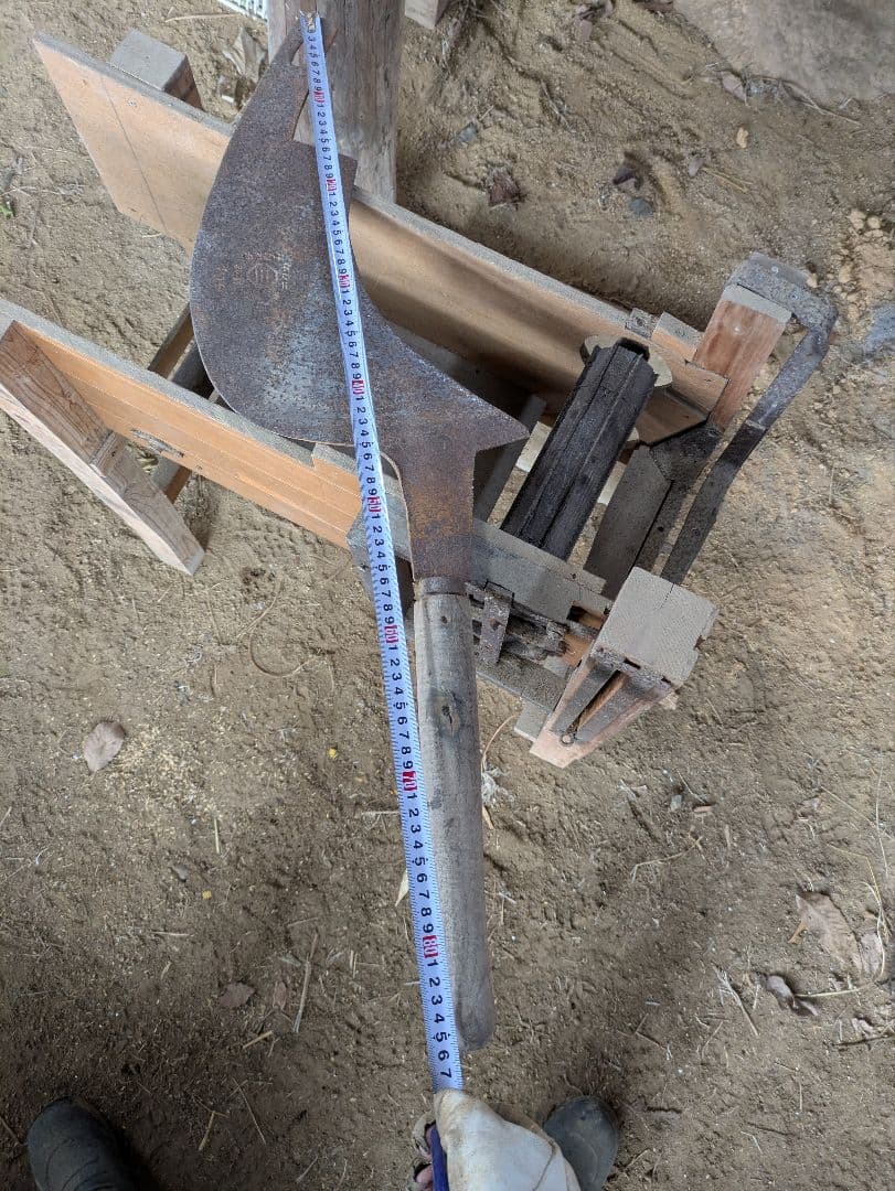 稲藁　裁断機　古道具　アンティーク　手動木工機械　農具